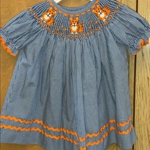 Shrimp & Grits smocked auburn dress